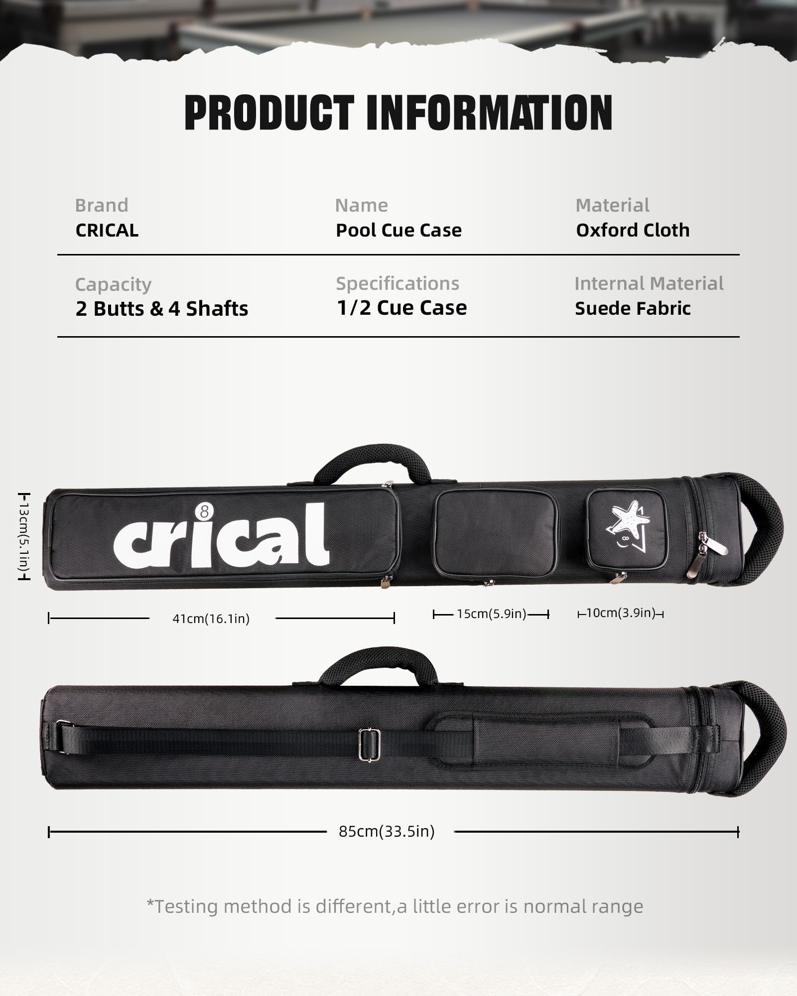 Amazon.co.jp: Pool Cue Case, CRICAL 2x4 Hard Pool Stick Case Holds